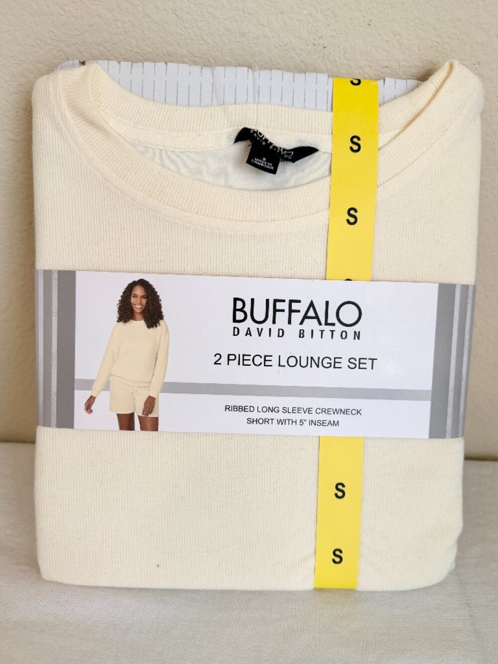 Buffalo David Bitton Women's 2 Piece Lounge Set Size S Long Sleeve Top & Short